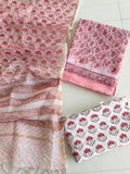 HAND BLOCK PRINTED KOTA DORIYA SUIT WITH KOTA DORIYA DUPPATA (FKS132)