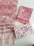 HAND BLOCK PRINTED KOTA DORIYA SUIT WITH KOTA DORIYA DUPPATA (FKS128)