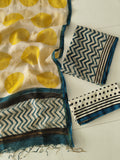 HAND BLOCK PRINTED KOTA DORIYA SUIT WITH KOTA DORIYA DUPPATA (FKS133)