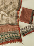 HAND BLOCK PRINTED KOTA DORIYA SUIT WITH KOTA DORIYA DUPPATA (FKS136)