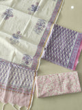 HAND BLOCK PRINTED KOTA DORIYA SUIT WITH KOTA DORIYA DUPPATA (FKS138)