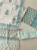 HAND BLOCK PRINTED KOTA DORIYA SUIT WITH KOTA DORIYA DUPPATA (FKS139)