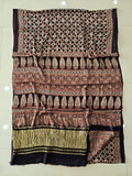 HAND BLOCK PRINTED  MODAL SILK LAGDI PATTA SAREE (CIG102)