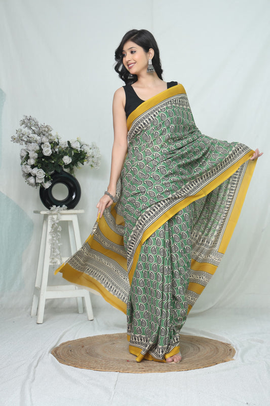Jaipur Cotton Mulmul Saree (CMS164)