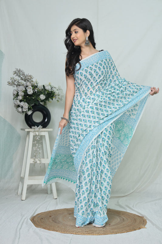 Jaipur Cotton Mulmul Saree (CMS183)