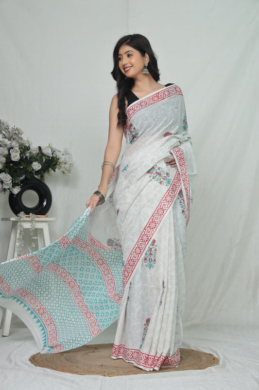 Jaipur Cotton Mulmul Saree (CMS207)