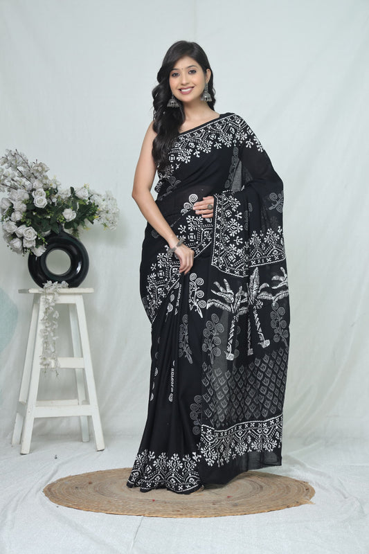 Jaipur Cotton Mulmul Saree (CMS217)