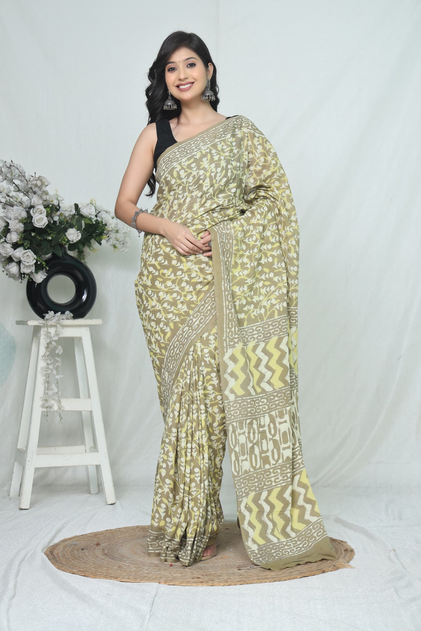 Jaipur Cotton Mulmul Saree (CMS219)