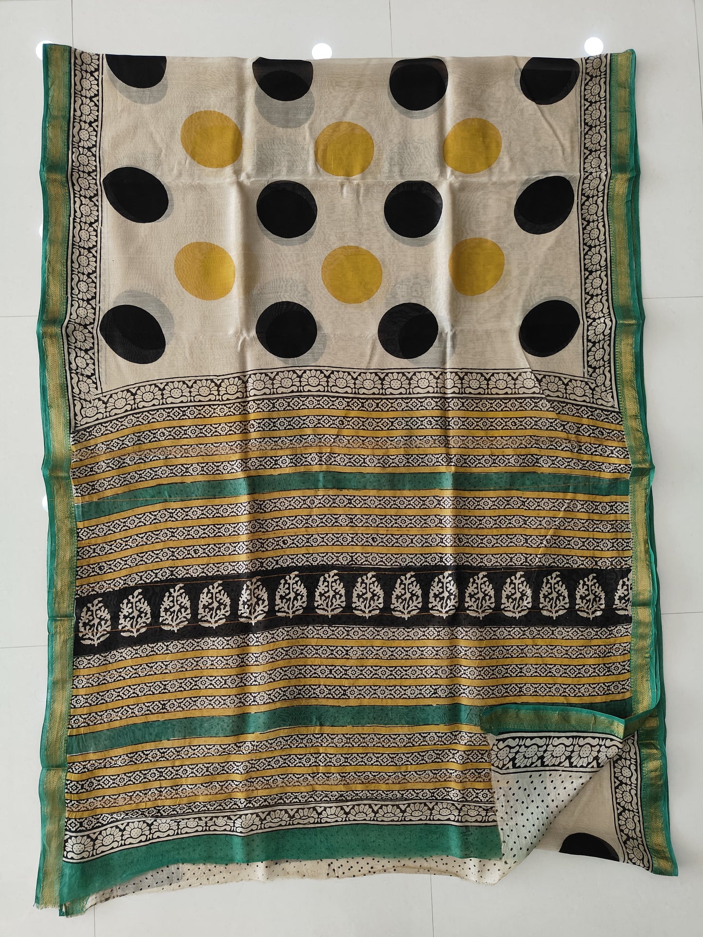 Jaipuri Hand Block Bagru Printed Maheshwari Silk Saree With Blouse (MSS174)
