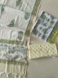 HAND BLOCK PRINTED KOTA DORIYA SUIT WITH KOTA DORIYA DUPPATA (FKS141)
