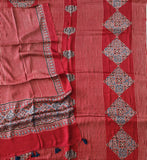 )Vanaspati Ajrakh Hand Block Printed Suits Modal Silk Fabric (CIT112)