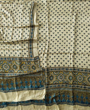 )Vanaspati Ajrakh Hand Block Printed Suits Modal Silk Fabric (CIT114)