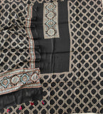 )Vanaspati Ajrakh Hand Block Printed Suits Modal Silk Fabric (CIT113)