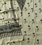 )Vanaspati Ajrakh Hand Block Printed Suits Modal Silk Fabric (CIT116)