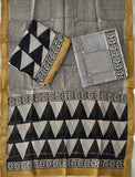JAIPURI HAND BLOCK PRINTED MAHESHWARI SILK SUIT WITH SILK DUPPATA (MSD131)