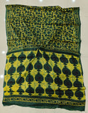 Pomegranate Printed Ajrakh Hand Block Modal Silk Saree with Blouse (CID111)