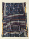 Jaipuri Hand Block Bagru Printed Maheshwari Silk Saree With Blouse (MSS183)