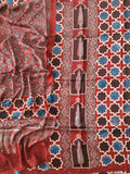 )Vanaspati Ajrakh Hand Block Printed Suits Modal Silk Fabric (CIT123)