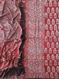 )Vanaspati Ajrakh Hand Block Printed Suits Modal Silk Fabric (CIT122)