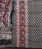 )Vanaspati Ajrakh Hand Block Printed Suits Modal Silk Fabric (CIT129)
