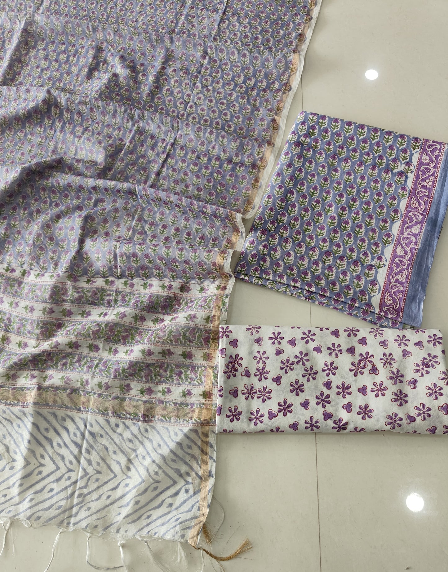 JAIPUR COTTON SUIT WITH CHANDERI DUPPATA (CSS112)