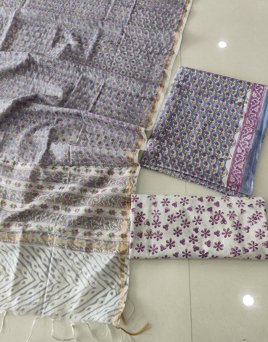 JAIPUR COTTON SUIT WITH CHANDERI DUPPATA (CSS112)