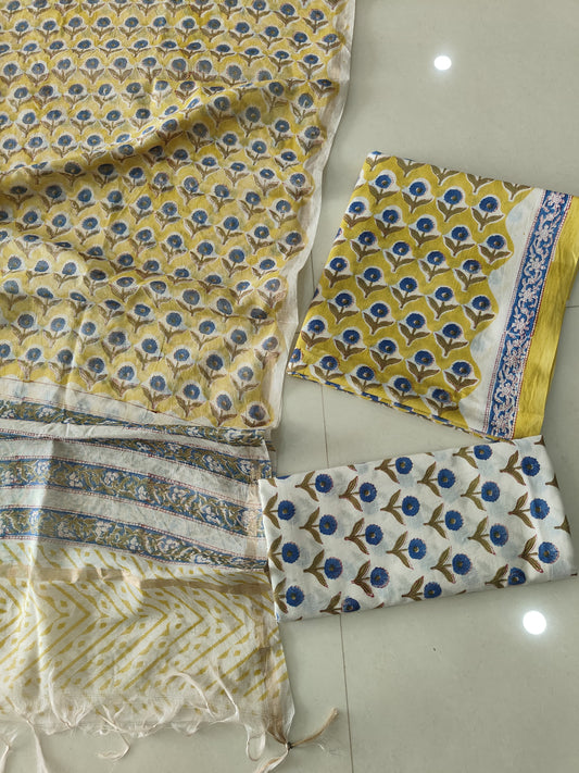 JAIPUR COTTON SUIT WITH CHANDERI DUPPATA (CSS113)