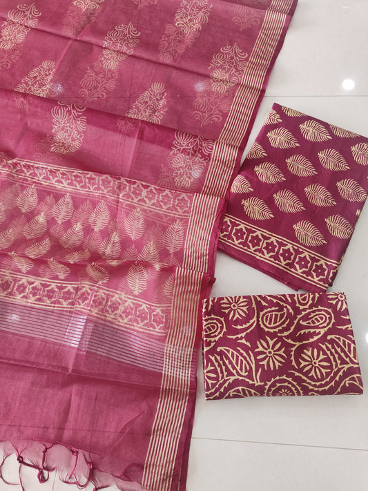 PRIMIUM JAIPURI COTTON SUIT WITH ORGANZA SILK DUPPATA (COS76)