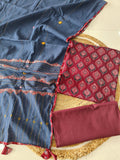 Ajarkh  Print Suit Pcs With Patch Work And Mirror Work Dupatta (ASW01)