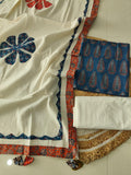 Ajarkh  Print Suit Pcs With Patch Work And Mirror Work Dupatta (ASC011)