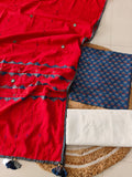 Ajarkh  Print Suit Pcs With Patch Work And Mirror Work Dupatta (ASC014)