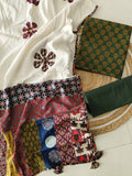 Ajarkh  Print Suit Pcs With Patch Work And Mirror Work Dupatta (ASC033)