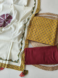 Ajarkh  Print Suit Pcs With Patch Work And Mirror Work Dupatta (ASC040)