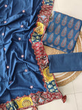 Ajarkh  Print Suit Pcs With Patch Work And Mirror Work Dupatta (ASC049)