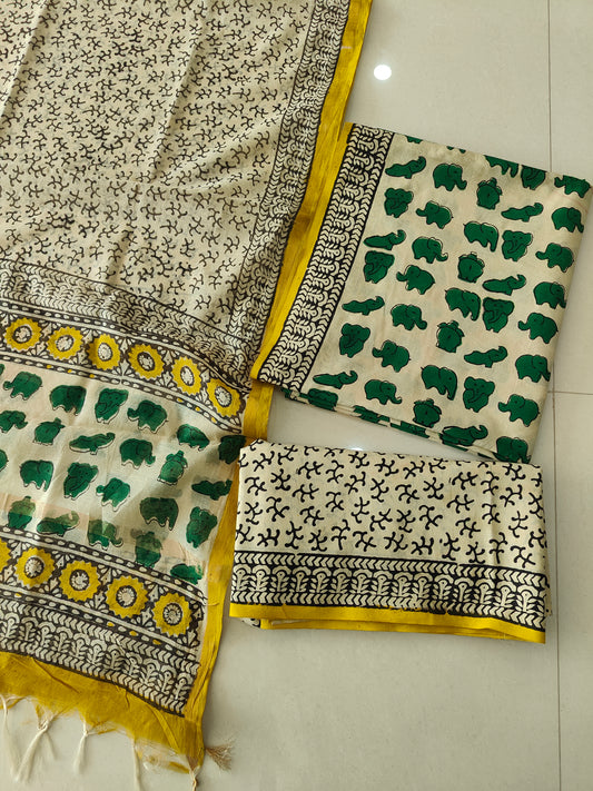 JAIPUR COTTON SUIT WITH CHANDERI DUPPATA (CSS119)