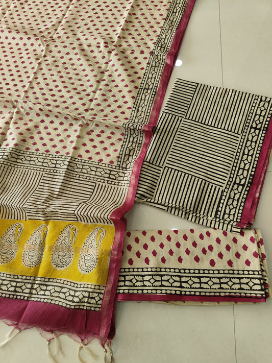 JAIPUR COTTON SUIT WITH CHANDERI DUPPATA (CSS121)