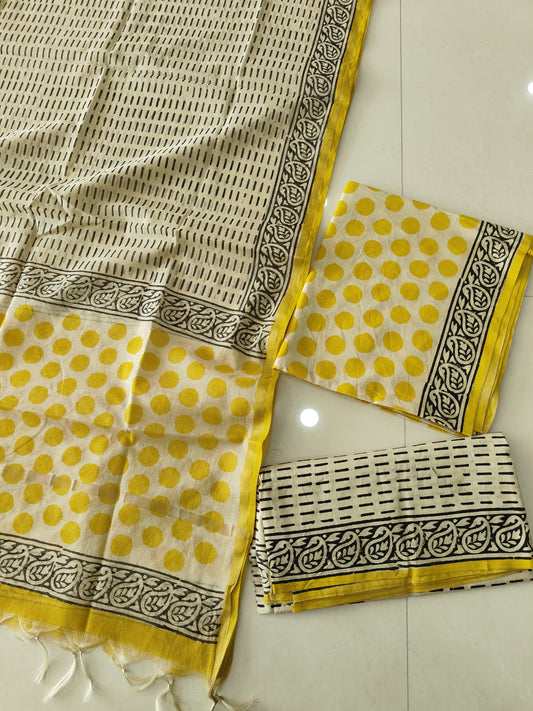 JAIPUR COTTON SUIT WITH CHANDERI DUPPATA (CSS122)