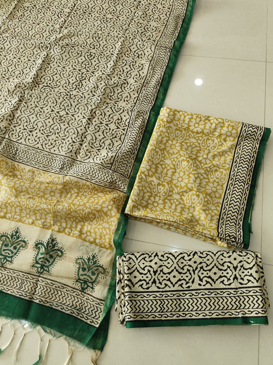 JAIPUR COTTON SUIT WITH CHANDERI DUPPATA (CSS124)