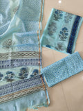 HAND BLOCK PRINTED KOTA DORIYA SUIT WITH KOTA DORIYA DUPPATA (FKS155)