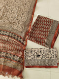 HAND BLOCK PRINTED KOTA DORIYA SUIT WITH KOTA DORIYA DUPPATA (FKS156)