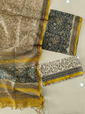 HAND BLOCK PRINTED KOTA DORIYA SUIT WITH KOTA DORIYA DUPPATA (FKS159)