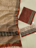 HAND BLOCK PRINTED KOTA DORIYA SUIT WITH KOTA DORIYA DUPPATA (FKS164)