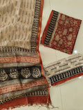 HAND BLOCK PRINTED KOTA DORIYA SUIT WITH KOTA DORIYA DUPPATA (FKS167)