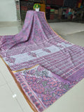 Hand Brush Painted Chiffon Saree with Blouse ( CIA96)