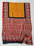 HAND BLOCK PRINTED  BANDHEJ AJRAKH MODAL SILK SAREE (CIX14)