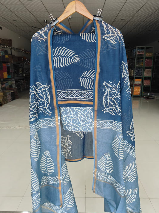 Jaipuri Block Printed Chanderi Silk Suits (CIN103)