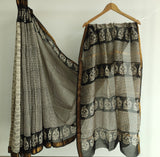Jaipuri Hand Block Bagru Printed Maheshwari Silk Saree With Blouse (MSS186)
