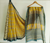 Jaipuri Hand Block Bagru Printed Maheshwari Silk Saree With Blouse (MSS189)
