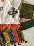 Ajarkh  Print Suit Pcs With Patch Work And Mirror Work Dupatta (ASC064)