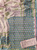HAND BLOCK PRINTED COTTON 3-PIS SUIT WITH MULMUL DUPPATA (CMS160)